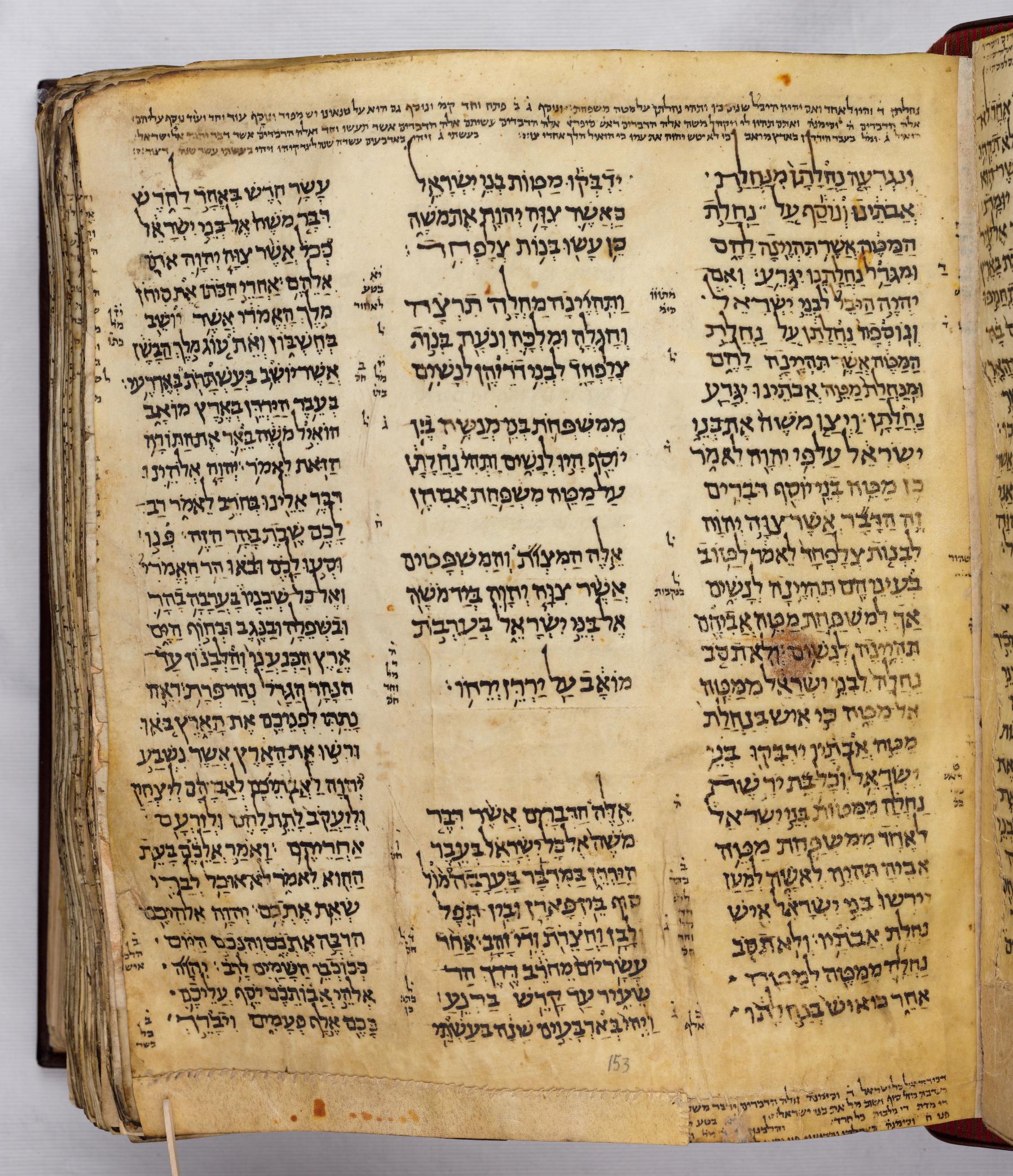 Numbers 36:13 in the Codex Sassoon 1053, folio p153