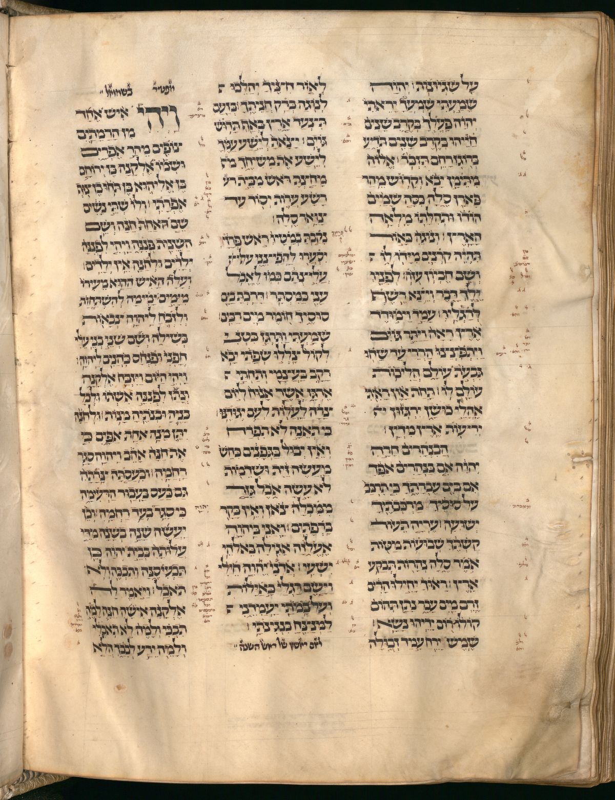 1 Samuel 1:5 in the Munich Cod. hebr. 2 (Pentateuch, Scrolls, and Haftarot), folio p604