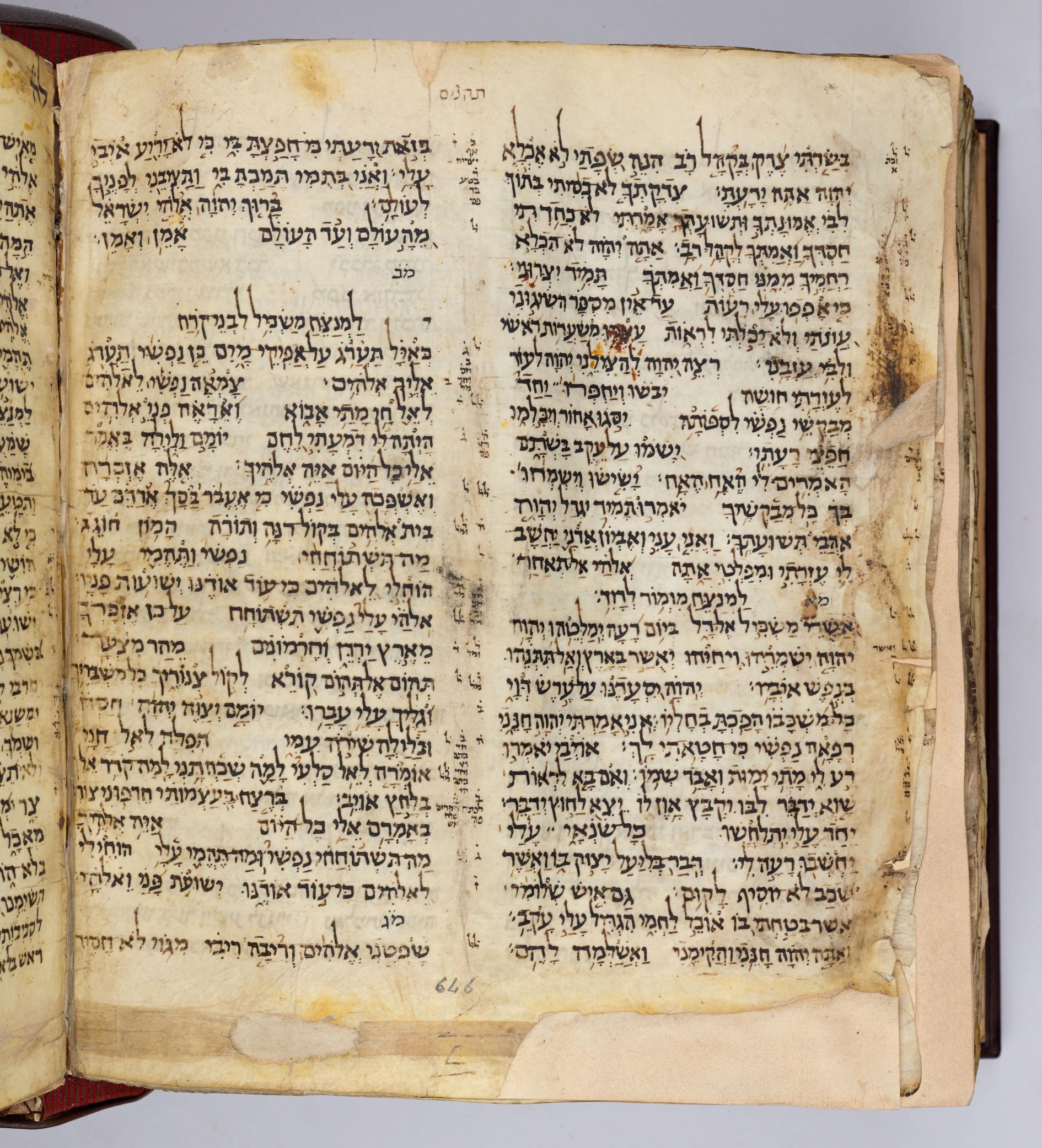 Psalms 42:2 in the Codex Sassoon 1053, folio p646